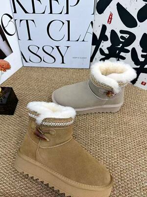 LL8107高定真皮真毛厚底时尚雪地靴