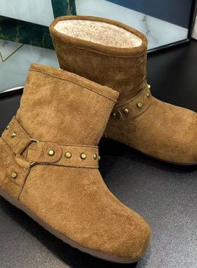 【维也娜老赵专享】AAL317-53冬季新款加绒韩版二穿时尚矮靴