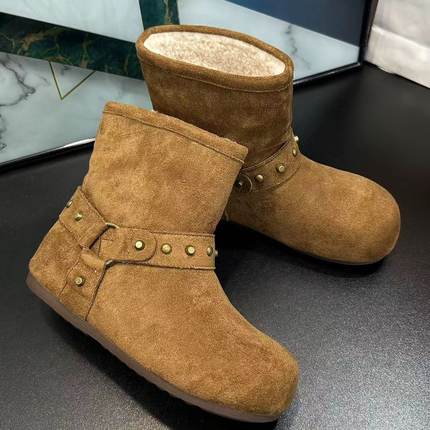【维也娜老赵专享】AAL317-53冬季新款加绒韩版二穿时尚矮靴