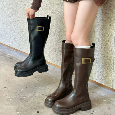 AAL779-67高定厚底大边扣气质款高靴