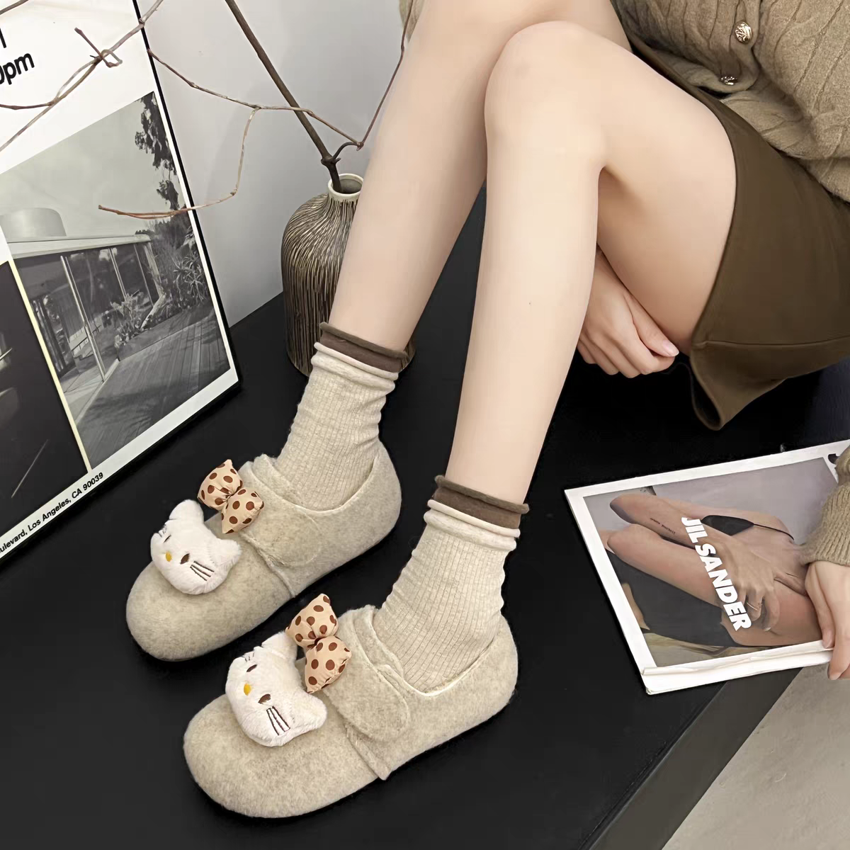 【维也娜老赵专享】TT91985新款新版加绒时尚舒适毛毛鞋,女鞋,勃肯鞋/软木鞋,淘宝优惠券,粉丝福利购,淘宝优惠卷