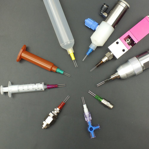 。精密不锈钢塑料底座双头针头18-27G半寸塑钢螺口双管针点胶机配