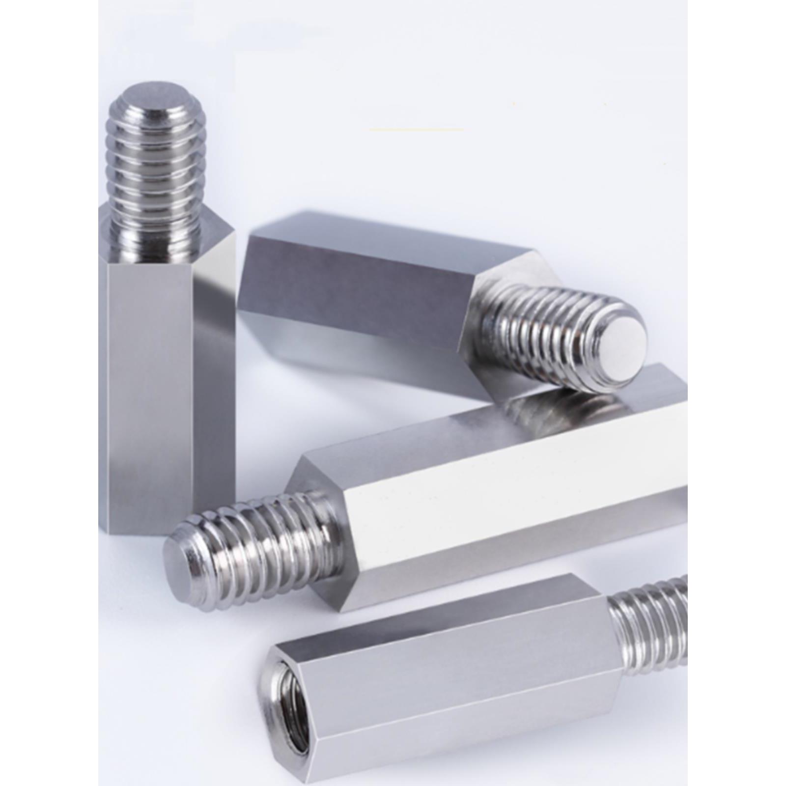 304不锈钢单头螺柱六角连接柱阴阳隔离柱内外牙六角接线柱M3*L+6