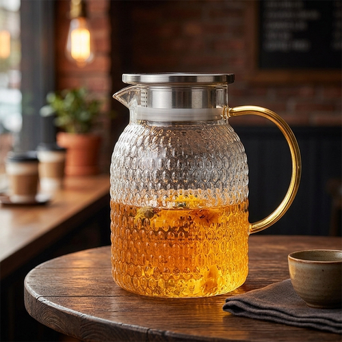 商用餐厅酒店耐热玻璃茶壶1000ml