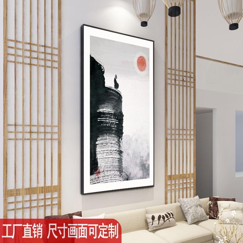 新中式佛禅意装风饰812画中国茶室道玄关墙壁画系水墨过民宿酒店