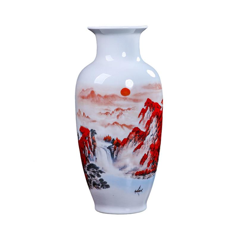 景德镇陶瓷器花瓶摆件厅花中式家HX鸿运当插居酒柜装客饰品高级运