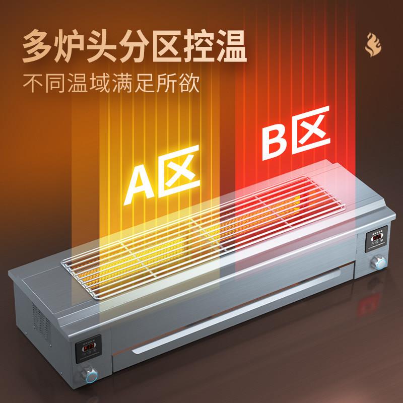 火焱蓝天面博科商用无烟烧烤炉燃气神电烤肉串生蚝筋室摆摊PXPXB