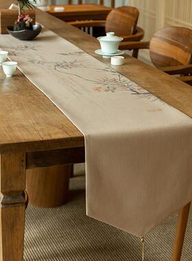 旗中禅意桌垫布防水布艺棉麻新桌CXDC0132中式覆古长式条茶茶台茶