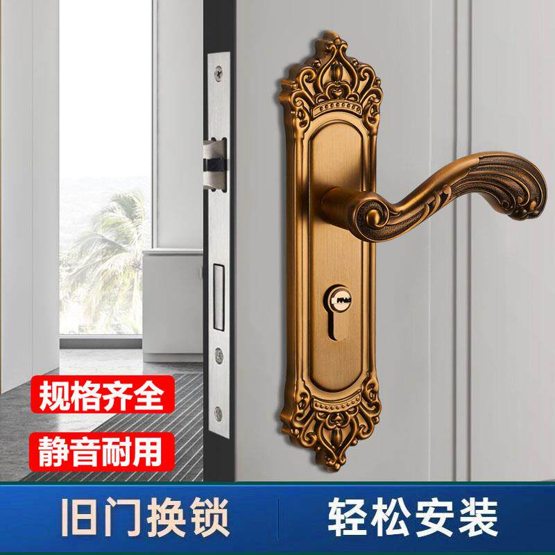 复用古欧门式门锁家卧室PSM锁房门锁可调房间锁内锁木锁室可调双