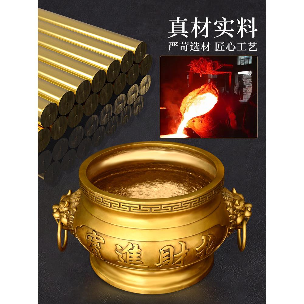 铜香上炉摆件玉满堂炉祠堂供奉家用寺庙香金三足香鼎FOX炉供佛财