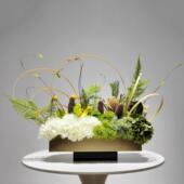 FZH012新中式 禅意枯高端枝花艺盆摆件客厅玄关酒店景真花假花摆设