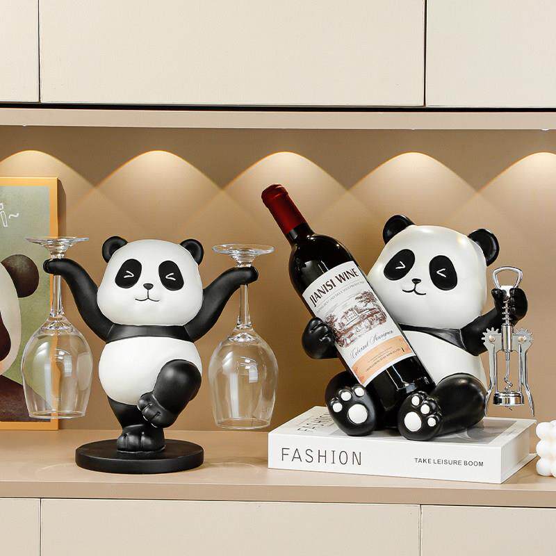 【酒开 酒器乔】熊猫红酒架斜放摆酒件柜餐柜书架装饰托 托杯架迁
