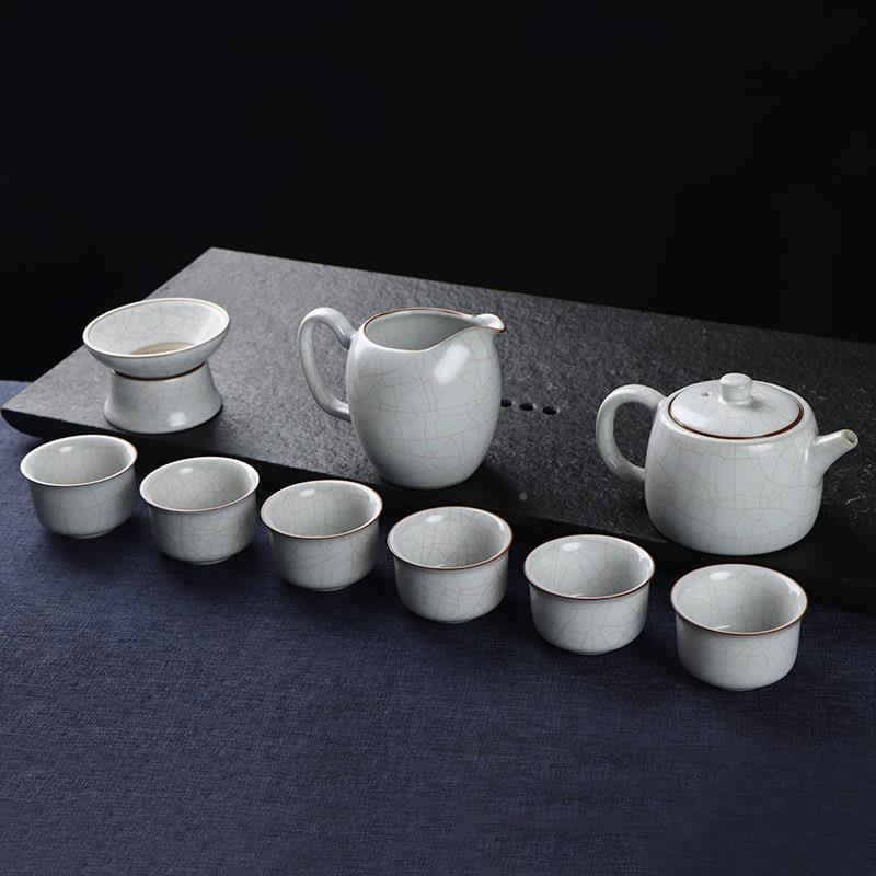 瓷 茶养片月白汝窑ELD井开栏壶 陶功夫茶具复大号泡茶古壶单壶