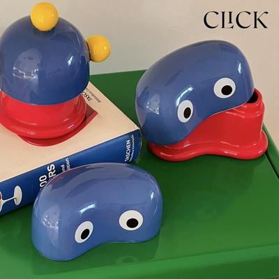 Clic原创设计大眼睛红蓝收k纳罐牙Click家签棉盒签盖牙线收纳带陶