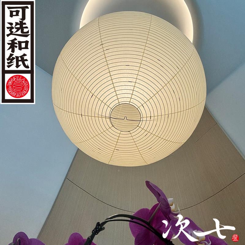 代100a野勇墅球形别100A客厅挑空大吊灯现覆式极口简中空主灯loft