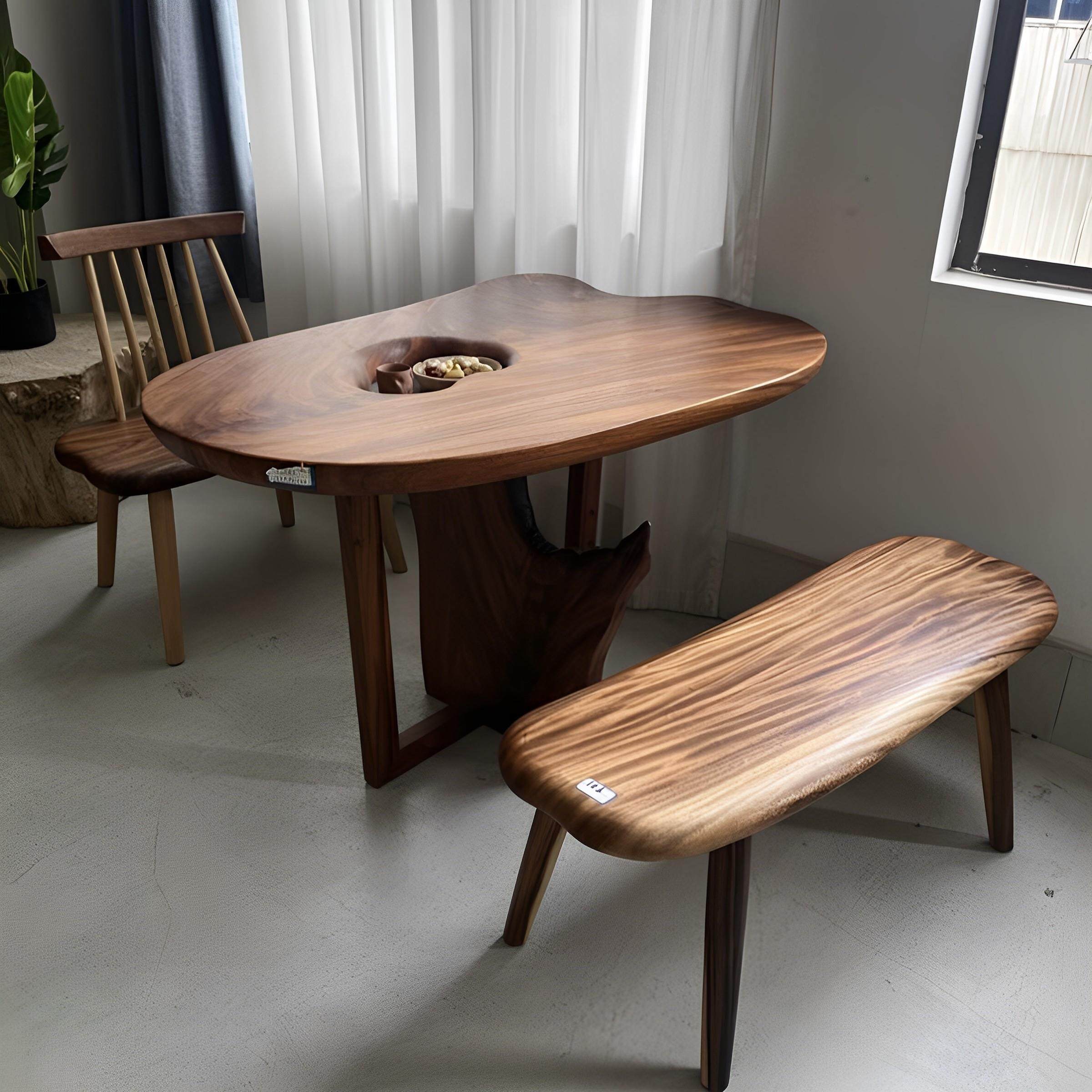 实原胡石桃木大板桌木鹅卵桌造木星兄简约现代诧寂风阳台小茶桌原,住宅家具,家用茶台/茶桌,淘宝优惠券,粉丝福利购,淘宝优惠卷