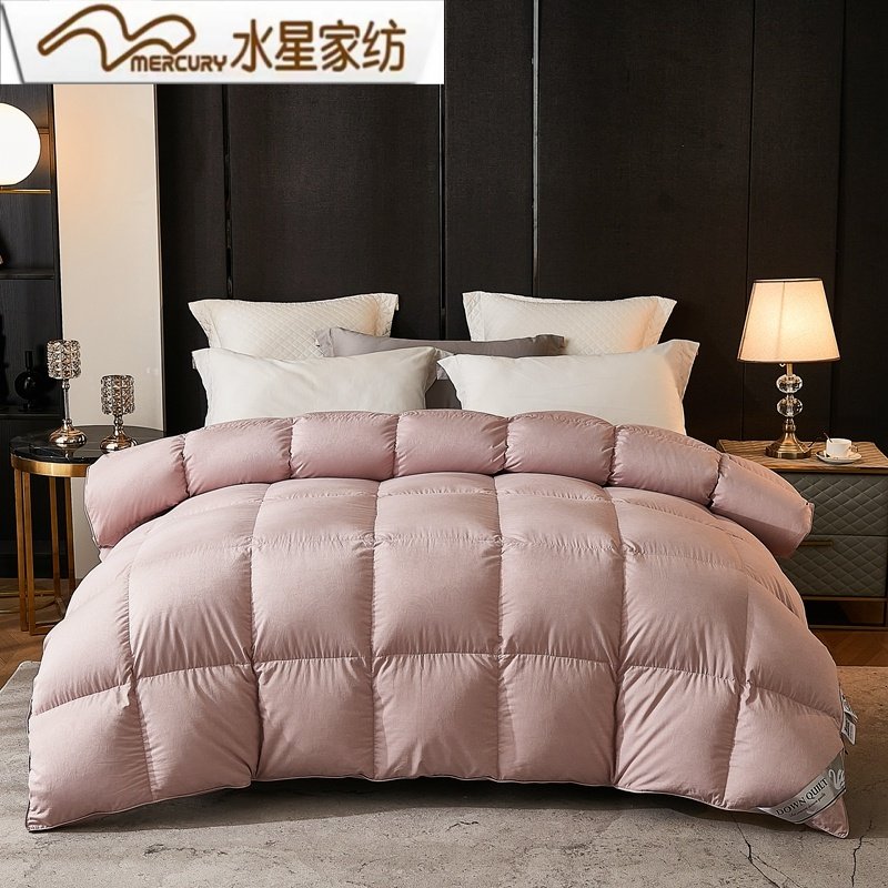 水星家纺羽绒被95白大朵鹅绒被子被芯春秋被加厚保暖抗菌静音冬被