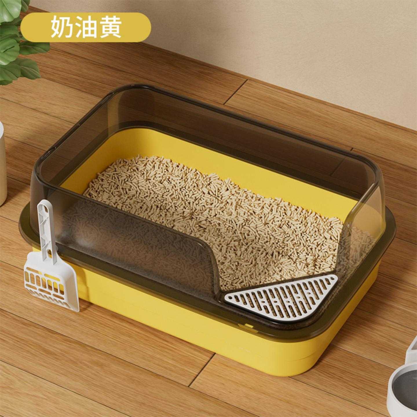 超大号猫砂盆猫厕所猫咪屎盆半封闭防外溅猫沙盆用品大号特大幼猫