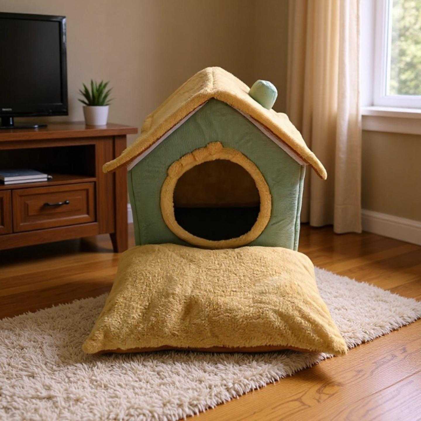 猫狗房子窝冬天保暖小型犬猫狗四季通用可拆洗狗屋猫窝床宠物用品