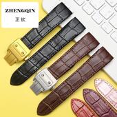 适用代用同款 卡地亚表带山度士真皮表带桑托斯100男 女手表蝴蝶扣