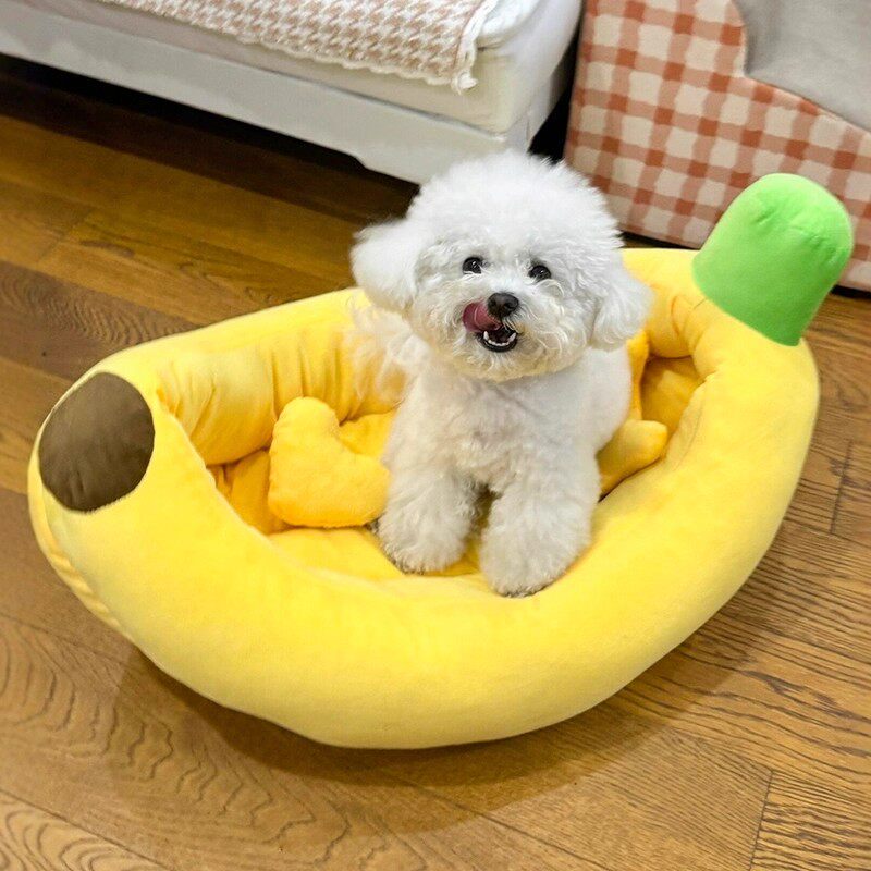 狗狗香蕉船窝狗窝四季通用中小型幼犬睡觉垫子猫窝冬天保暖宠物床
