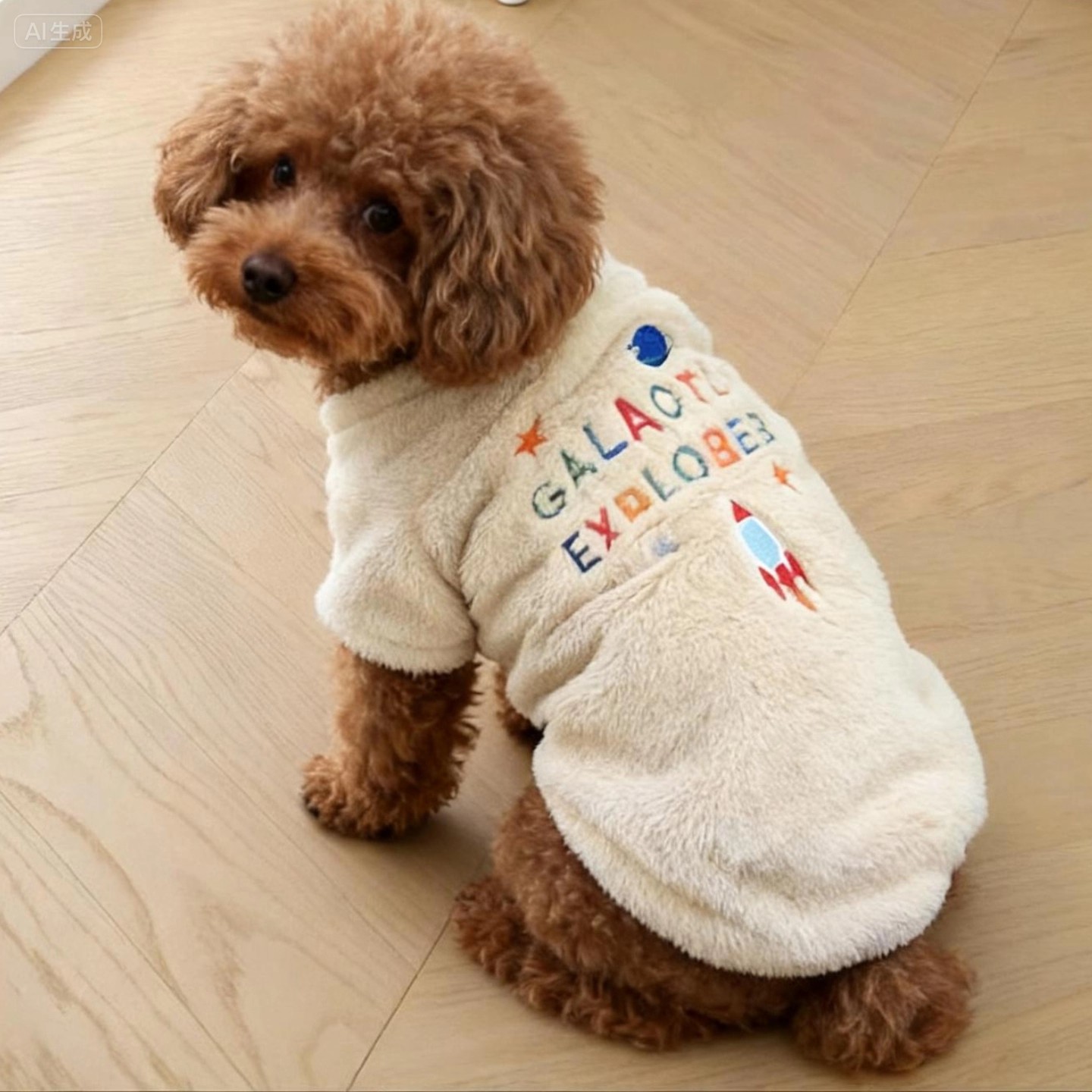 狗狗衣服秋冬款刺绣保暖泰迪比熊博美小型犬可牵引猫咪四脚绒衣