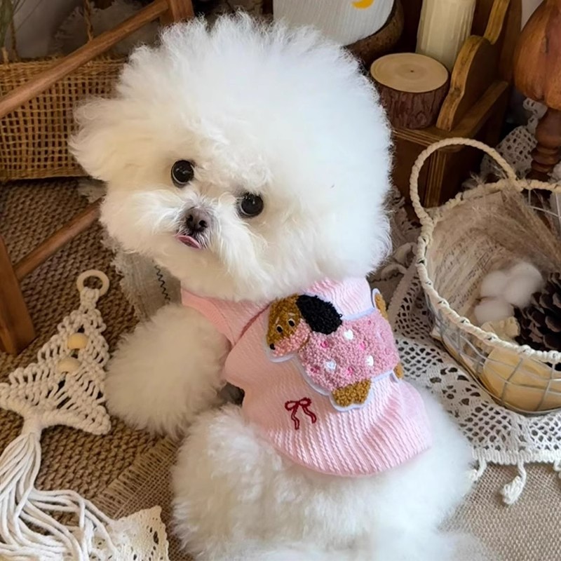 狗狗衣服春夏款防掉毛小背心泰迪猫咪透气防晒可牵引可爱宠物服饰
