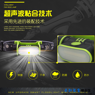。LED充电式头灯cob泛光聚光强光超亮手术工作汽修夜钓灯头戴式电