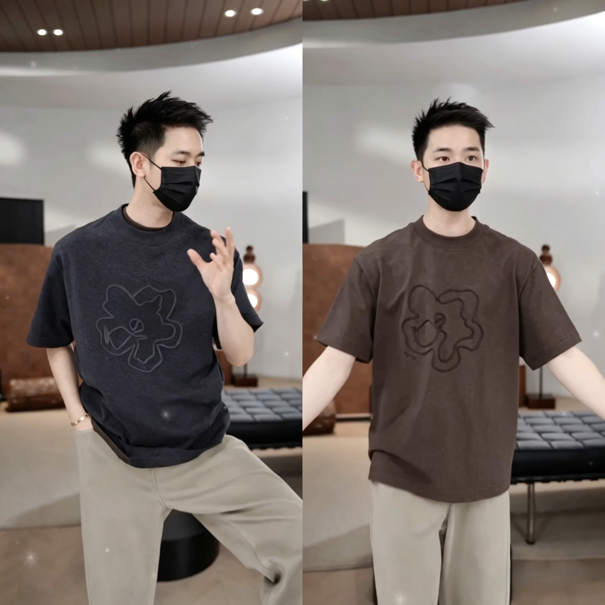 新款小众不撞衫男士短袖极简宽松剪裁老钱风显贵正肩百搭休闲上衣