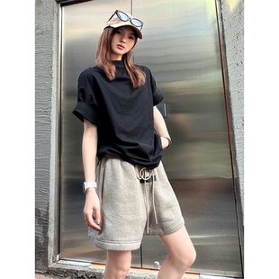 简约高级感美式重磅做旧四分裤男款宽松短裤夏季男士运动男生裤子