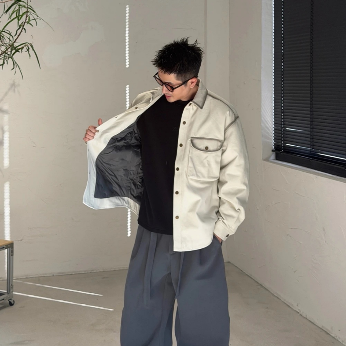 秋冬新款宽松舒适立领轻薄男棉衣