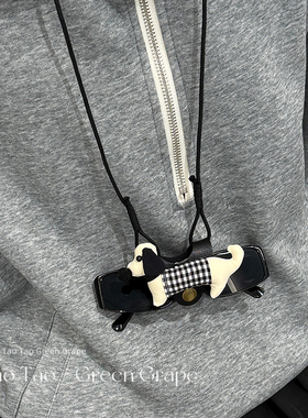 ins博主同款可爱腊肠狗墨镜挂绳项链长款防脱落眼镜收纳挂脖配饰