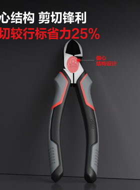 得力钢丝钳省力型日式尖嘴钳斜嘴钳多功能钳子工业级DL101108 06