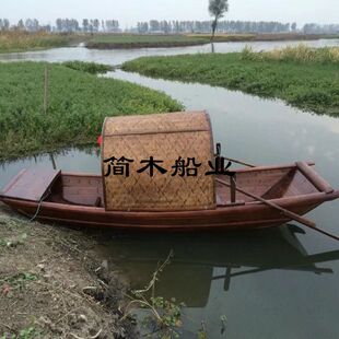 乌篷船渔船实木真船水上装饰摆件模型定制可下水道具景观厂家