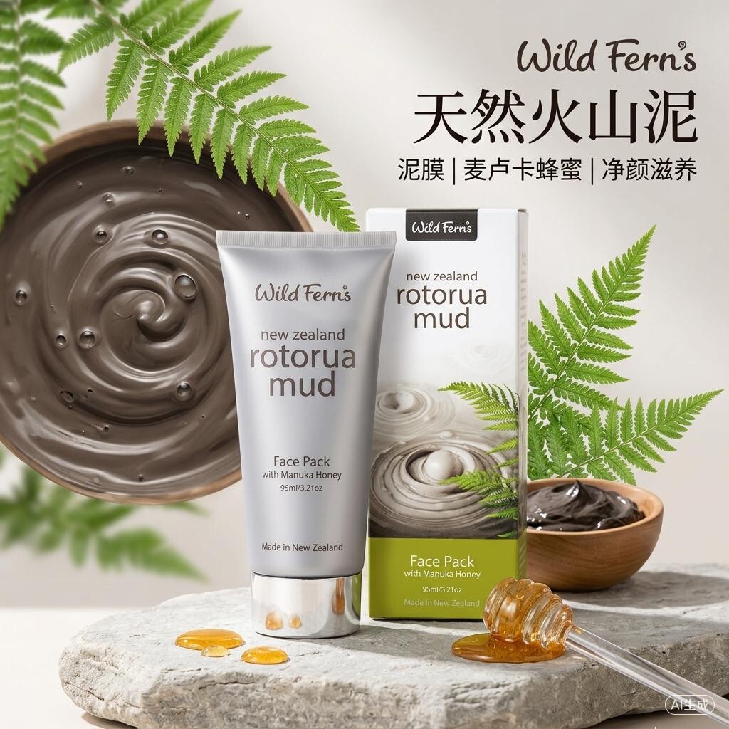 Parrs/帕氏新西兰原装进口火山泥麦卢卡蜂蜜面膜95ml深层清洁毛孔