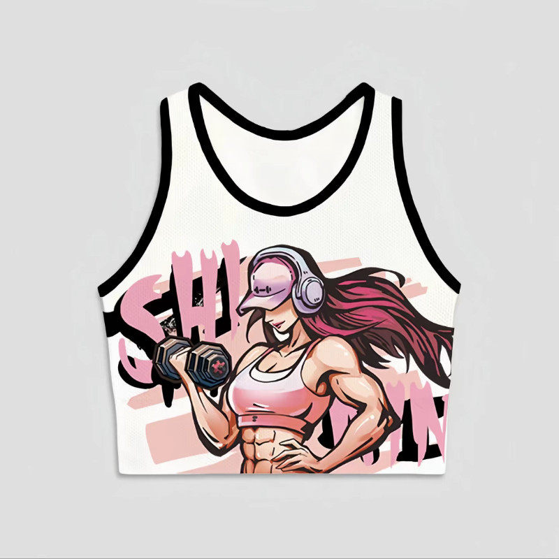 thumbnail for Shining - Cat Collection Integrated Cup Chest Pad, Beautiful Back, Fitness Golf Yoga I-Row Sports Tank Vest