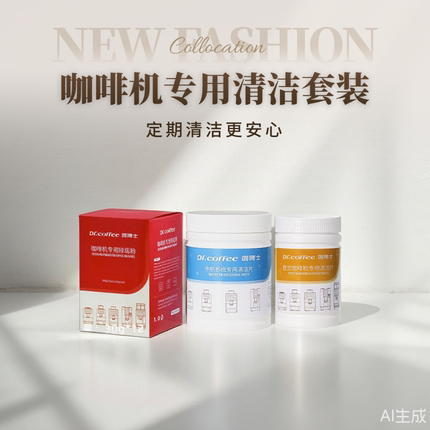 咖博士意式咖啡机专用清洁片全自动清洁粉套装除垢牛奶系统清洁片