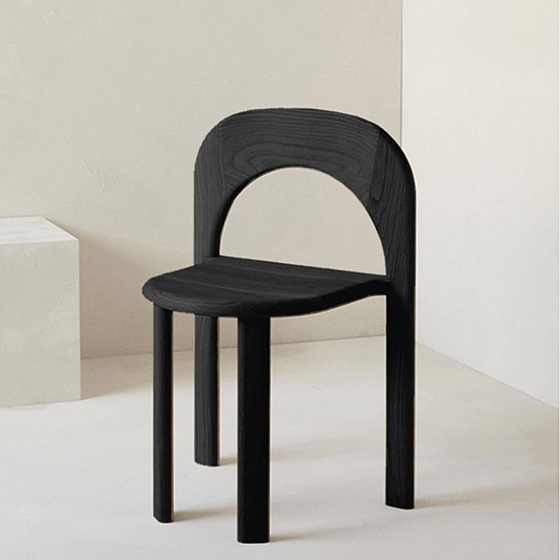 以木靠背餐凳实木餐椅可叠放凳子家具原木风奶油风折叠椅橡木