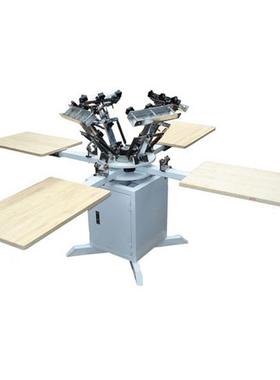 老款四色四工位双轮转丝印机广州4色丝网印花机直销