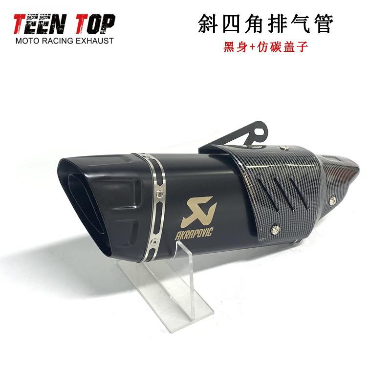 GSX250黄龙600NK650Ninja400R1R6斜四角碳纤维天蝎摩托排气管改装