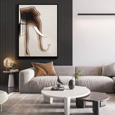 布尔诺轻奢镂空画玄关走廊装饰画墙壁抽象骏马客厅高档竖款实物画