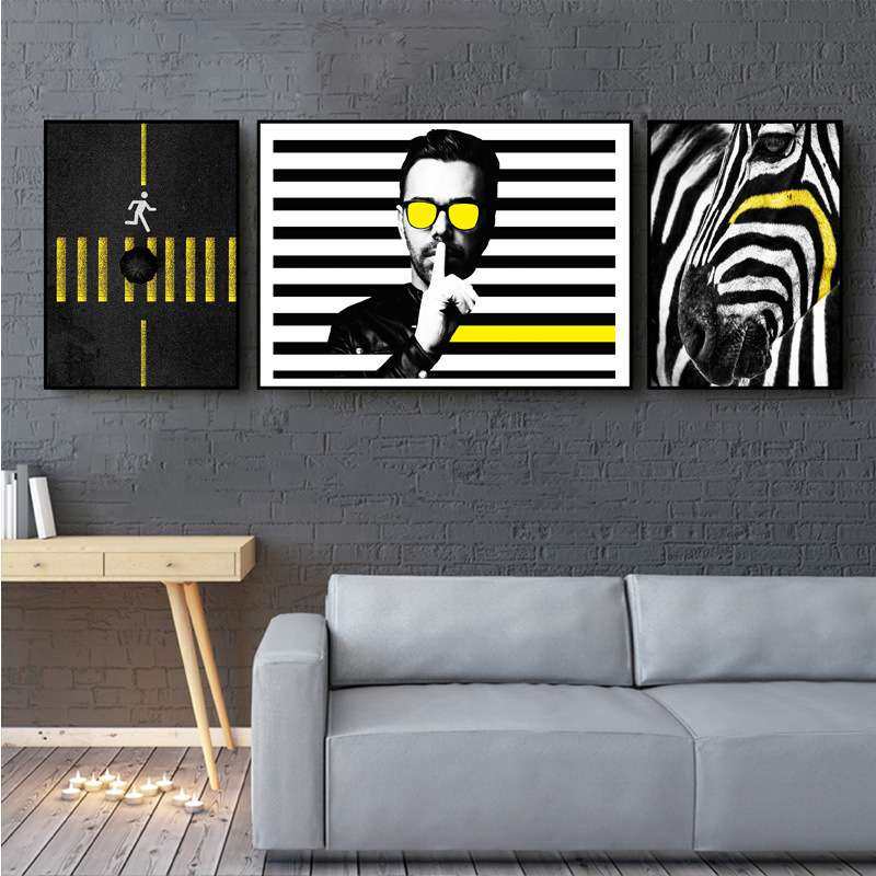 摩登城市 后现代简约客厅沙发背景装饰画北欧创意组合工业风挂画