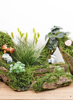 仿真树皮花器幼儿园自然角造景别墅庭院装饰摆件植物角环创材料