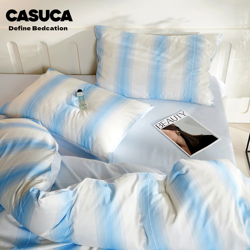 CASUCAC大调四件套全棉纯棉春夏季被套床单床上用品60支高支贡缎