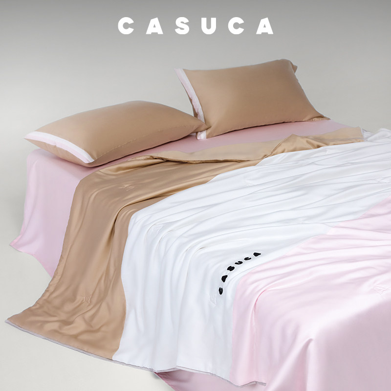 CASUCA三色天丝夏被60支兰精天丝20%桑蚕丝可水洗亲肤透气空调被