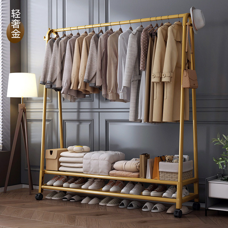 晾衣收纳架i衣帽挂衣架子落地房间架可移动jw家用卧室衣服小户型