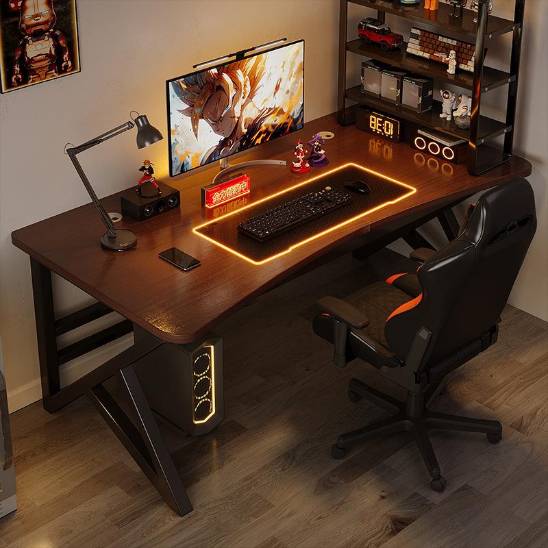 实木台式机电脑桌电竞桌卧室家用简易长方形书桌学生写字台办公桌