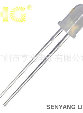 直销5mm雾状黄光LED发光二管超亮胶体乳白发黄色led灯珠