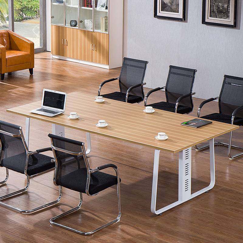 实木办公桌椅简约铁艺公司职员会议桌电脑椅组合家用书桌