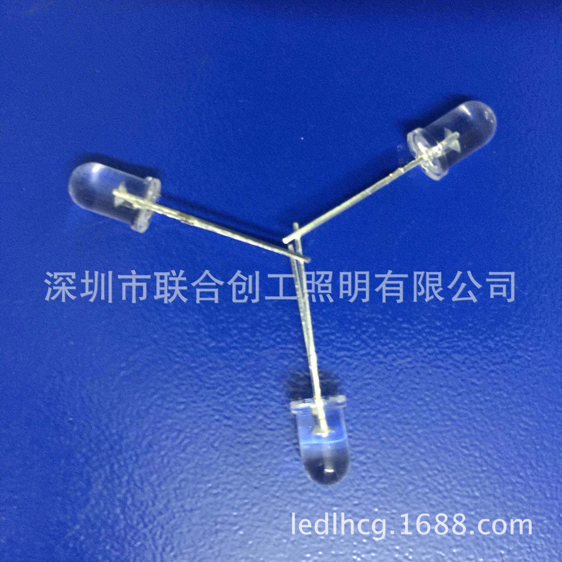 深圳20mA直插式LED灯珠f5圆头无边白光0.06Wf5圆头灯珠